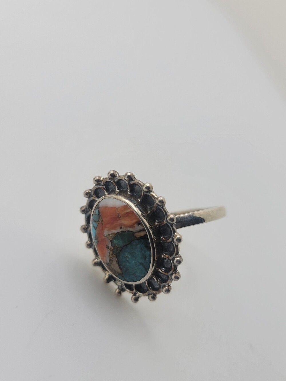 Size 9.5 Oyster Turquoise 925 Sterling Ring - Picture 7 of 7